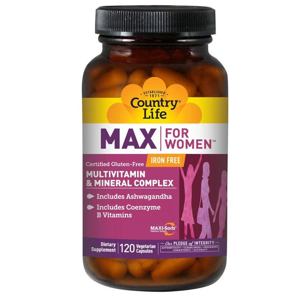  Country Life Maxine Womens Multi No Iron 120 Vegi Capsules 