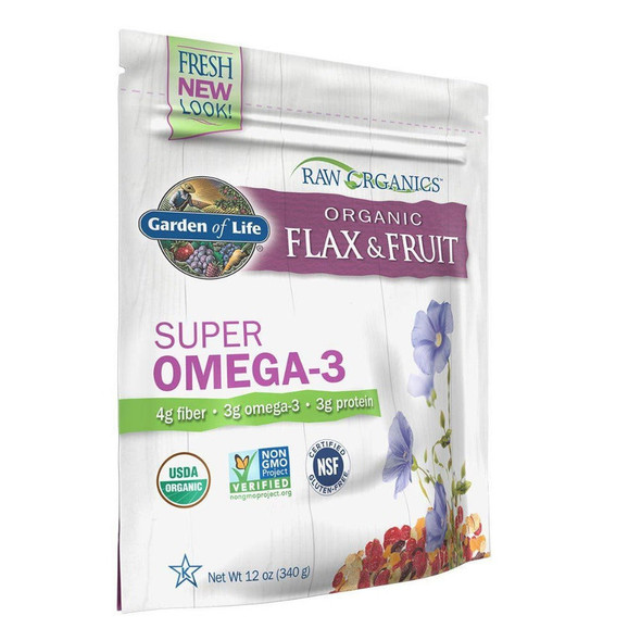  Garden of Life Raw Organics Golden Flax Seed With Fruit 12 Oz 