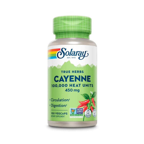  Solaray Cayenne 450mg (100,000 Heat Unit) 100 Capsules 