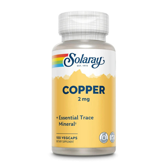  Solaray Copper 2mg 100 Capsules 