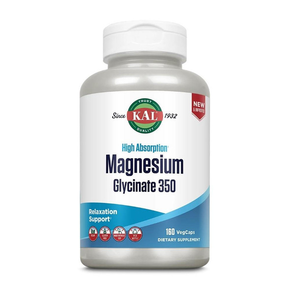  Kal Magnesium Glycinate 350mg 160 Vege Capsules 