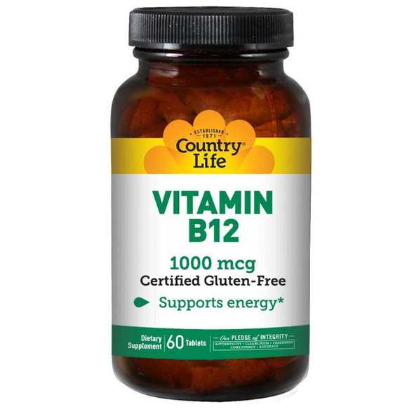  Country Life Vitamin B-12 1000mcg 60 Tablets 