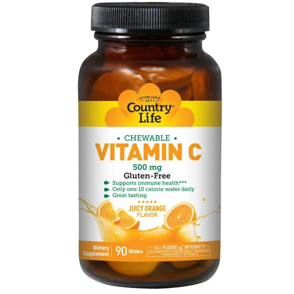  Country Life Vitamin C 500mg 90 Wafers 