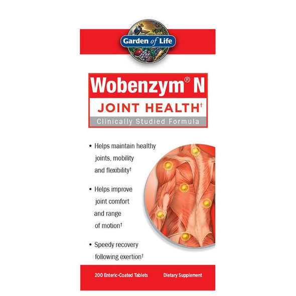  Garden of Life Wobenzym N 200 Tablets 