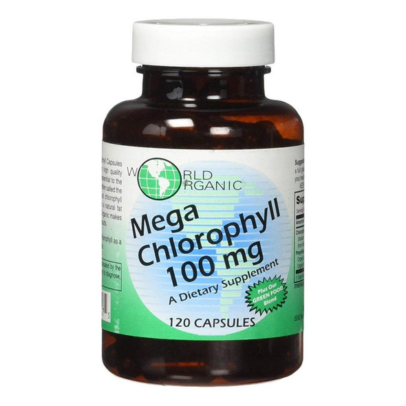  World Organic Mega Chlorophyll 100mg 120 Capsules 